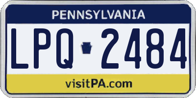 PA license plate LPQ2484