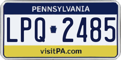 PA license plate LPQ2485