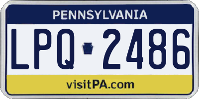 PA license plate LPQ2486