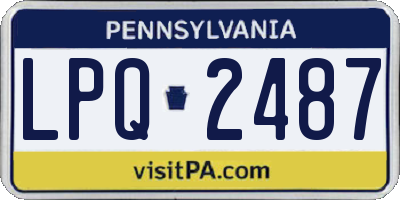 PA license plate LPQ2487