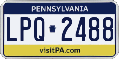 PA license plate LPQ2488