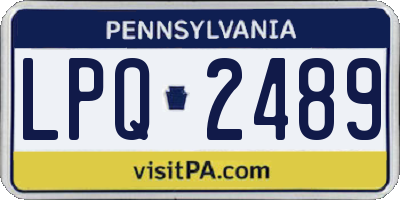 PA license plate LPQ2489