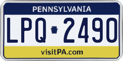 PA license plate LPQ2490