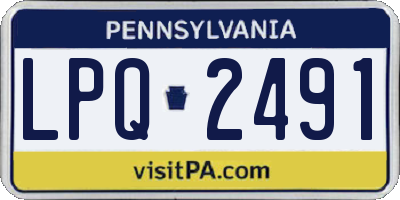 PA license plate LPQ2491