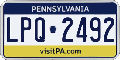 PA license plate LPQ2492