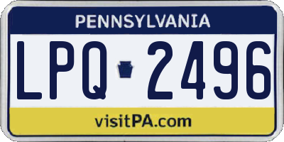 PA license plate LPQ2496