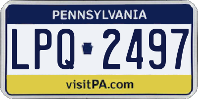 PA license plate LPQ2497