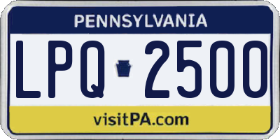 PA license plate LPQ2500