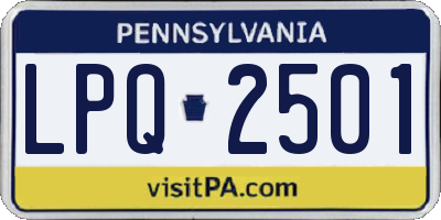 PA license plate LPQ2501