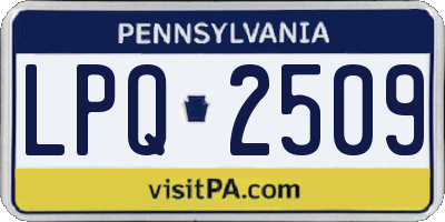 PA license plate LPQ2509