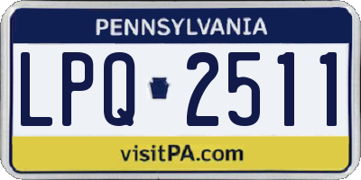 PA license plate LPQ2511