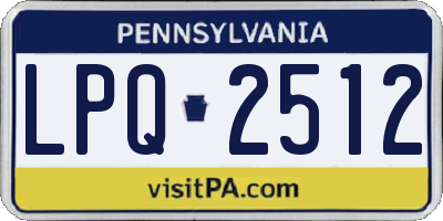 PA license plate LPQ2512