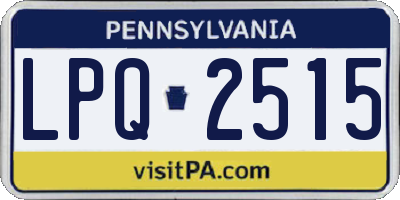 PA license plate LPQ2515