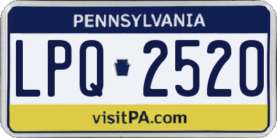 PA license plate LPQ2520