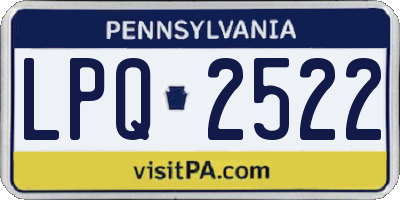 PA license plate LPQ2522