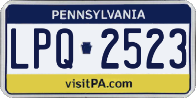PA license plate LPQ2523
