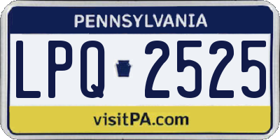PA license plate LPQ2525