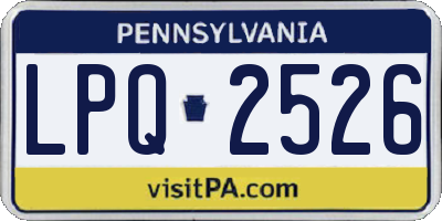 PA license plate LPQ2526