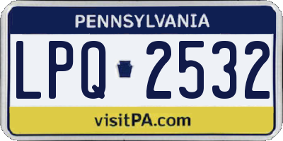 PA license plate LPQ2532