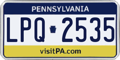 PA license plate LPQ2535