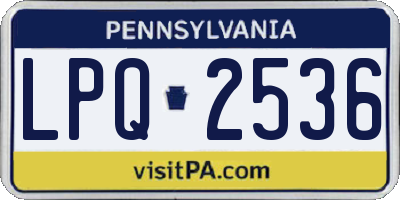 PA license plate LPQ2536