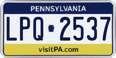 PA license plate LPQ2537