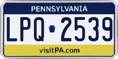 PA license plate LPQ2539