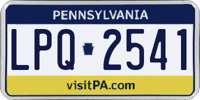 PA license plate LPQ2541