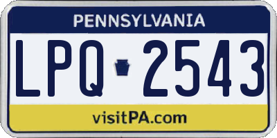 PA license plate LPQ2543