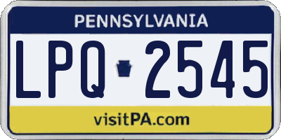 PA license plate LPQ2545