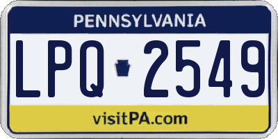 PA license plate LPQ2549