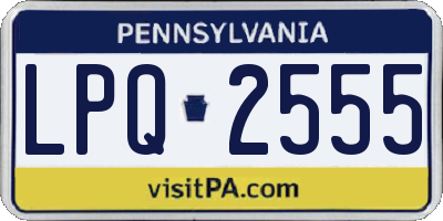 PA license plate LPQ2555