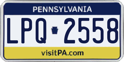 PA license plate LPQ2558