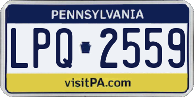 PA license plate LPQ2559