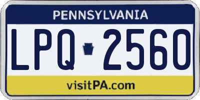 PA license plate LPQ2560