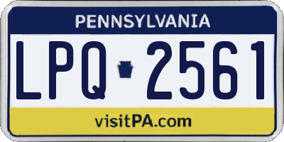 PA license plate LPQ2561