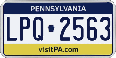 PA license plate LPQ2563