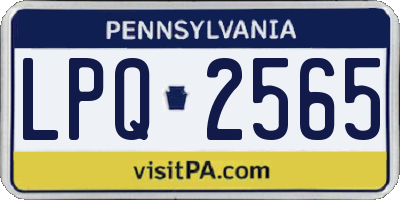 PA license plate LPQ2565