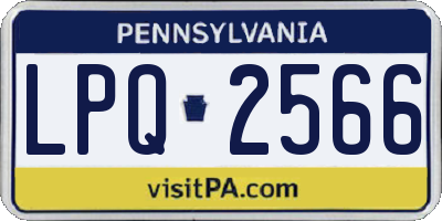 PA license plate LPQ2566