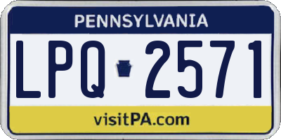 PA license plate LPQ2571