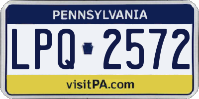 PA license plate LPQ2572