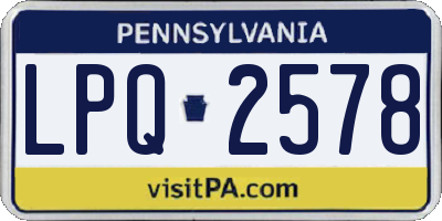 PA license plate LPQ2578