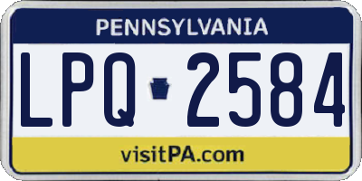 PA license plate LPQ2584