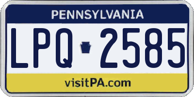 PA license plate LPQ2585