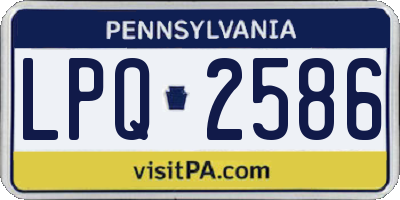 PA license plate LPQ2586