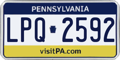 PA license plate LPQ2592