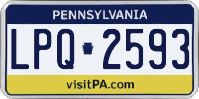 PA license plate LPQ2593