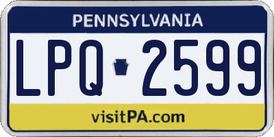 PA license plate LPQ2599