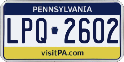 PA license plate LPQ2602