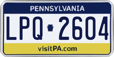 PA license plate LPQ2604